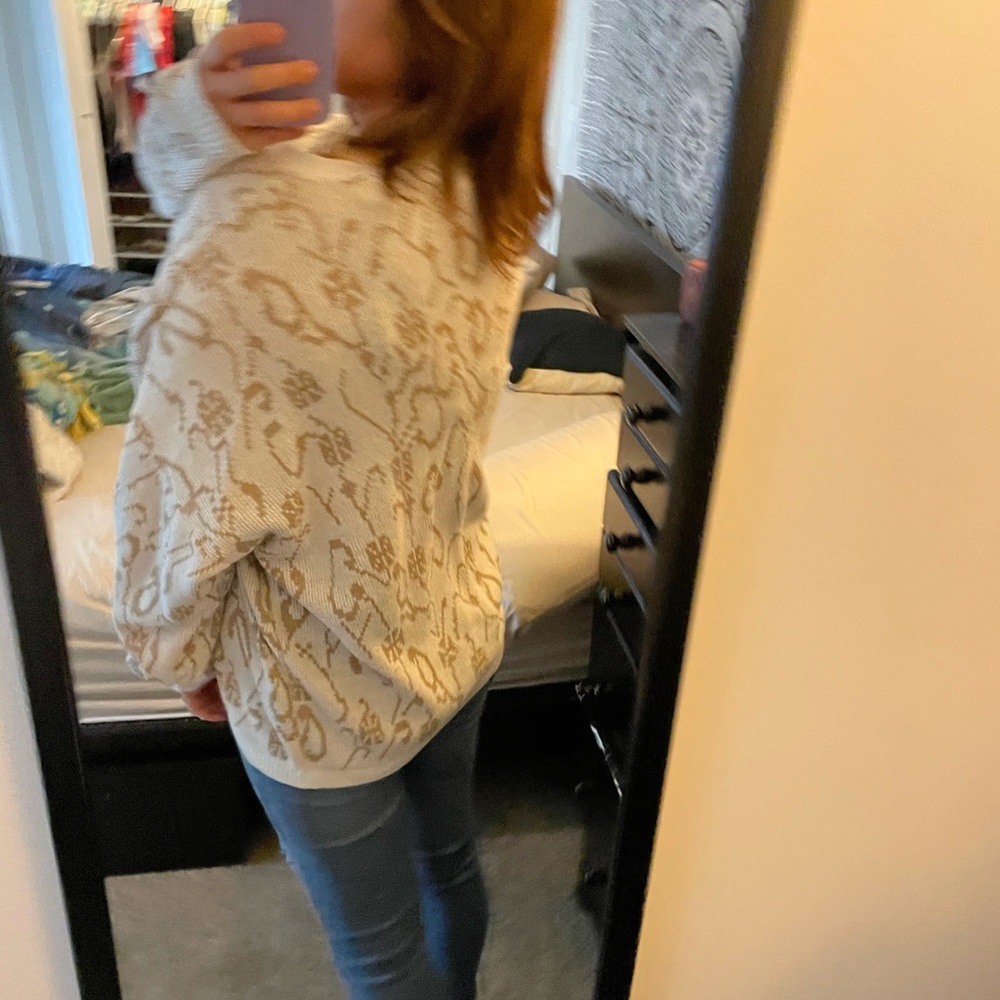 Patterned Cream & Tan Sweater - Picture 5 of 11